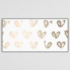 Luxe Gold Hearts on White Desk Mat Gallery Image 3