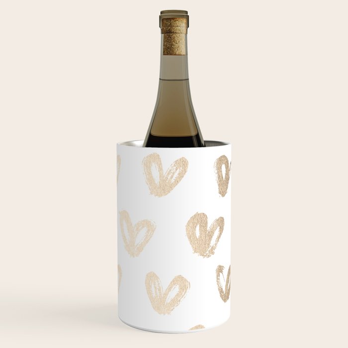 Luxe Gold Hearts on White Wine Chiller Gallery Image 1