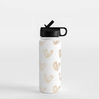 Luxe Gold Hearts on White Water Bottle Gallery Image 1