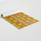 Green Happy Face Checkered Print Yoga Mat Gallery Image 2