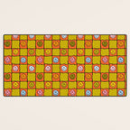 Green Happy Face Checkered Print Desk Mat Gallery Image 3