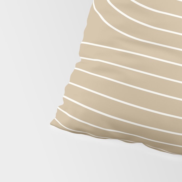 Minimal Line Curvature LXXXV Neutral Tan Mid Century Modern Arch Abstract Pillow Sham Gallery Image 4