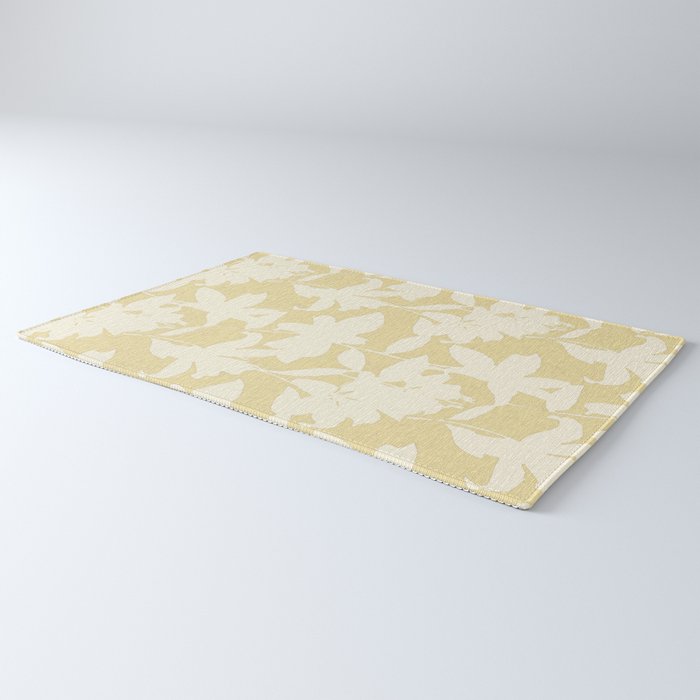 Minimalistic Beige Cut-Out Flowers Rug Gallery Image 3