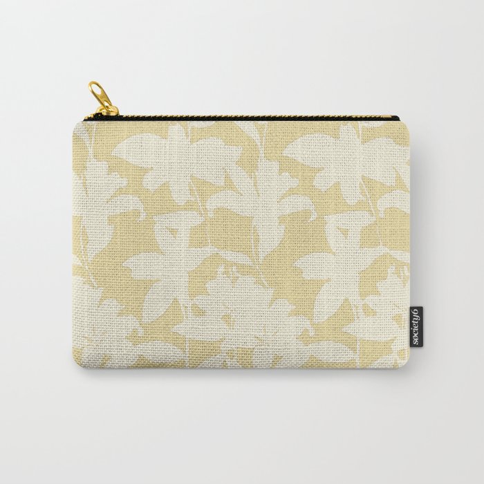 Minimalistic Beige Cut-Out Flowers Carry All Pouch Gallery Image 1