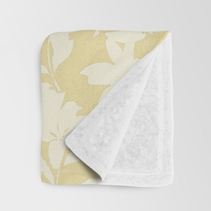 Minimalistic Beige Cut-Out Flowers Throw Blanket Gallery Image 3