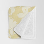 Minimalistic Beige Cut-Out Flowers Throw Blanket Gallery Image 3