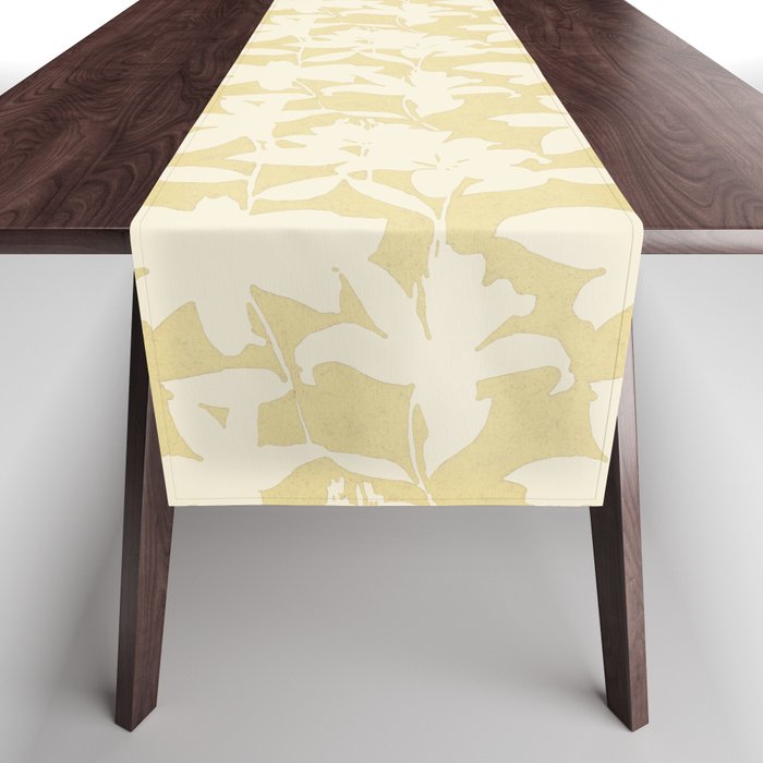 Minimalistic Beige Cut-Out Flowers Table Runner Gallery Image 1