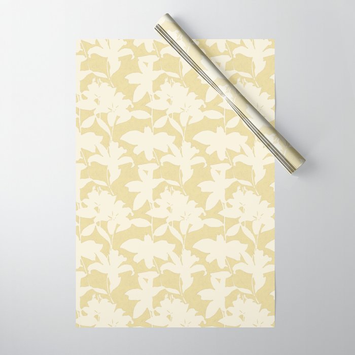Minimalistic Beige Cut-Out Flowers Wrapping Paper Gallery Image 1