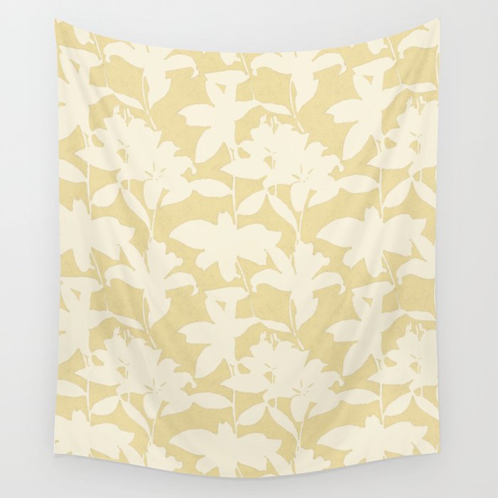 Minimalistic Beige Cut-Out Flowers Wall Tapestry Gallery Image 4