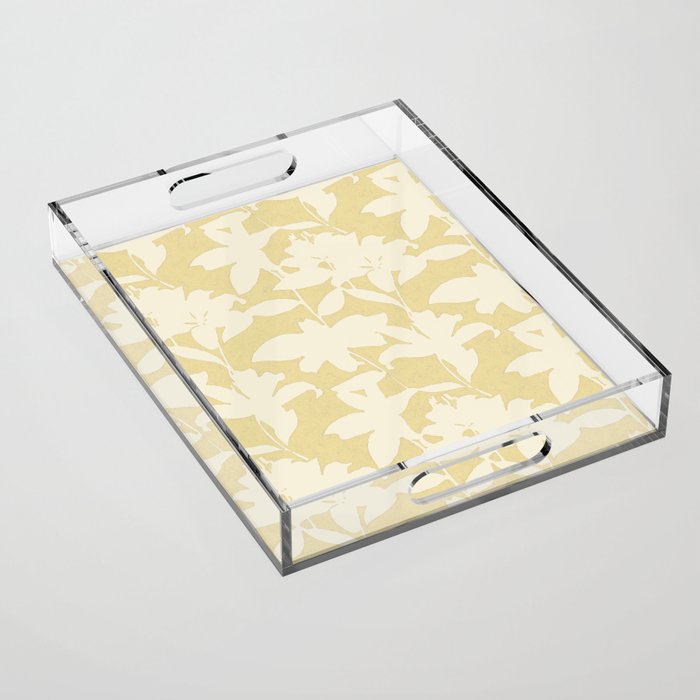 Minimalistic Beige Cut-Out Flowers Acrylic Tray Gallery Image 1