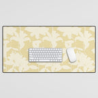 Minimalistic Beige Cut-Out Flowers Desk Mat Gallery Image 1