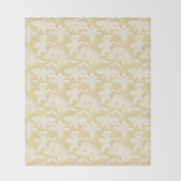 Minimalistic Beige Cut-Out Flowers Throw Blanket Gallery Image 2