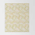 Minimalistic Beige Cut-Out Flowers Throw Blanket Gallery Image 2