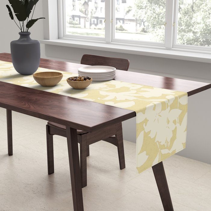 Minimalistic Beige Cut-Out Flowers Table Runner Gallery Image 2