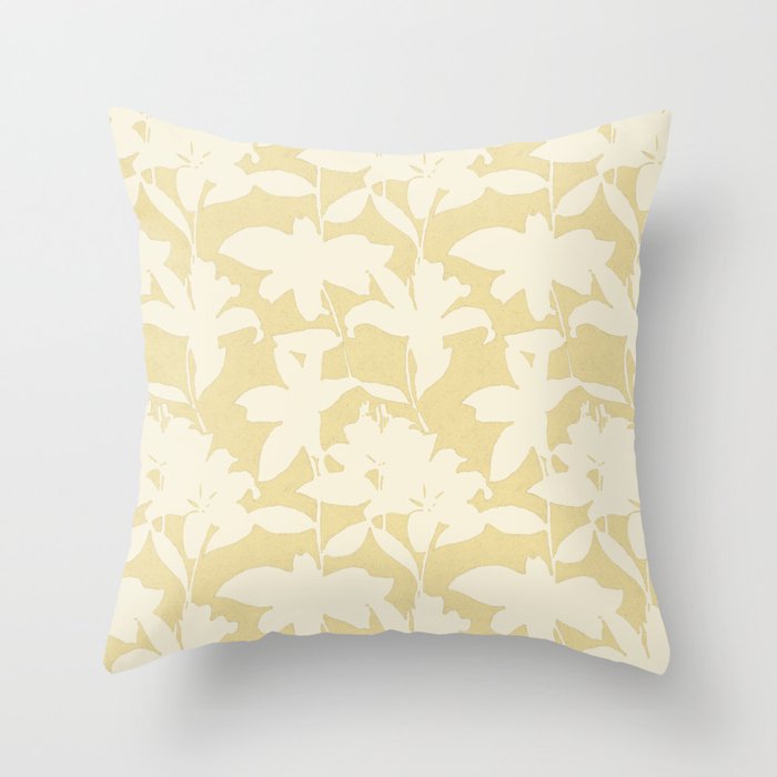 Minimalistic Beige Cut-Out Flowers Throw Pillow Gallery Image 6