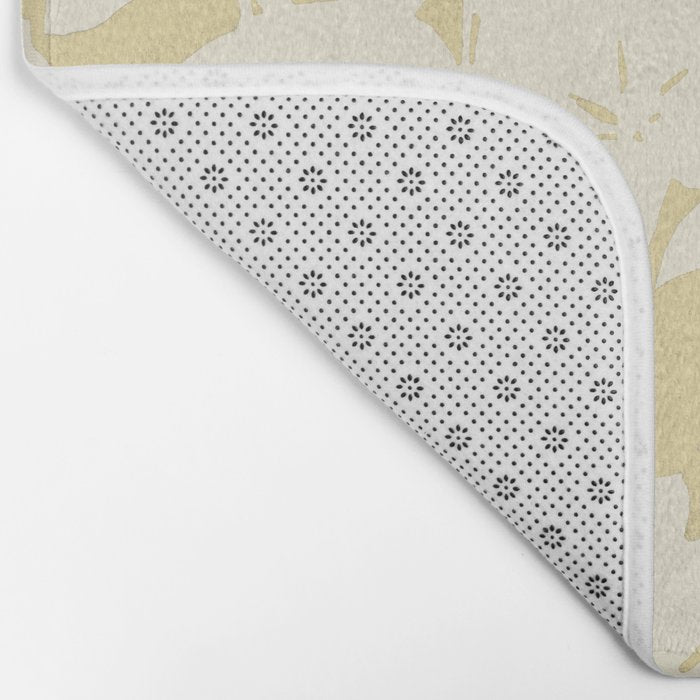 Minimalistic Beige Cut-Out Flowers Bath Mat Gallery Image 2