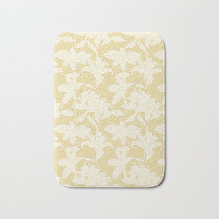 Minimalistic Beige Cut-Out Flowers Bath Mat Gallery Image 1