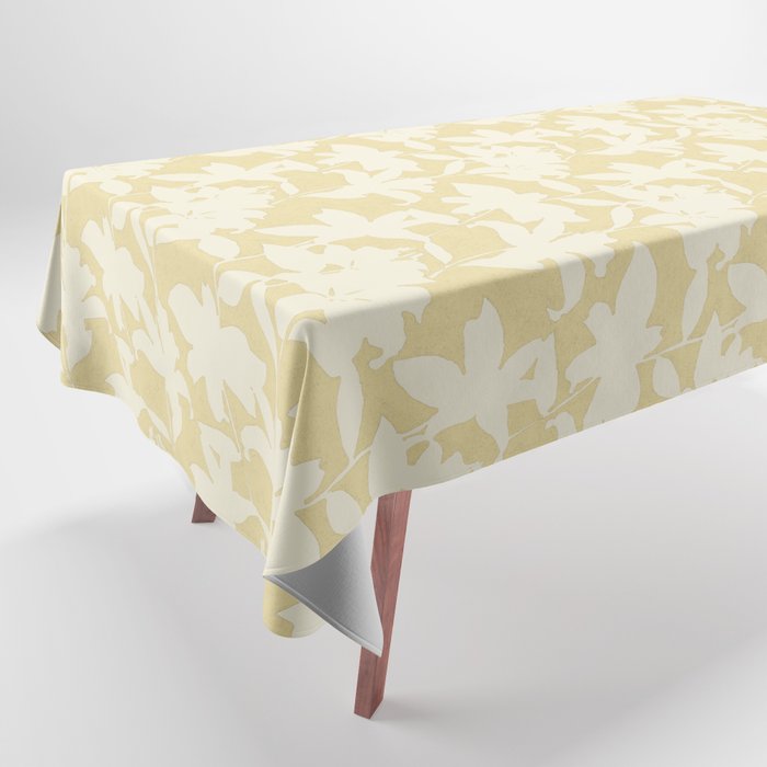 Minimalistic Beige Cut-Out Flowers Tablecloth Gallery Image 1