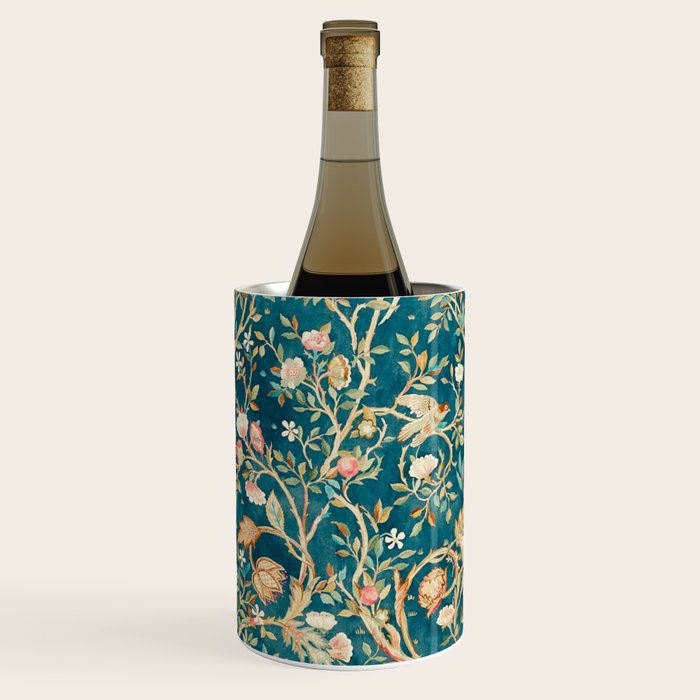 William Morris Vintage Melsetter Teal Blue Green Floral Art Wine Chiller Gallery Image 1
