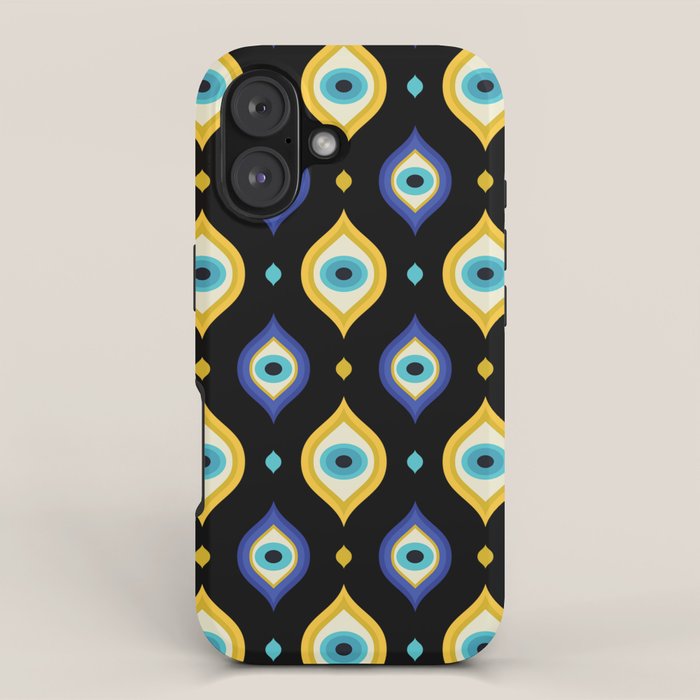 Mystic Evil Eyes on Black iPhone Case Gallery Image 1