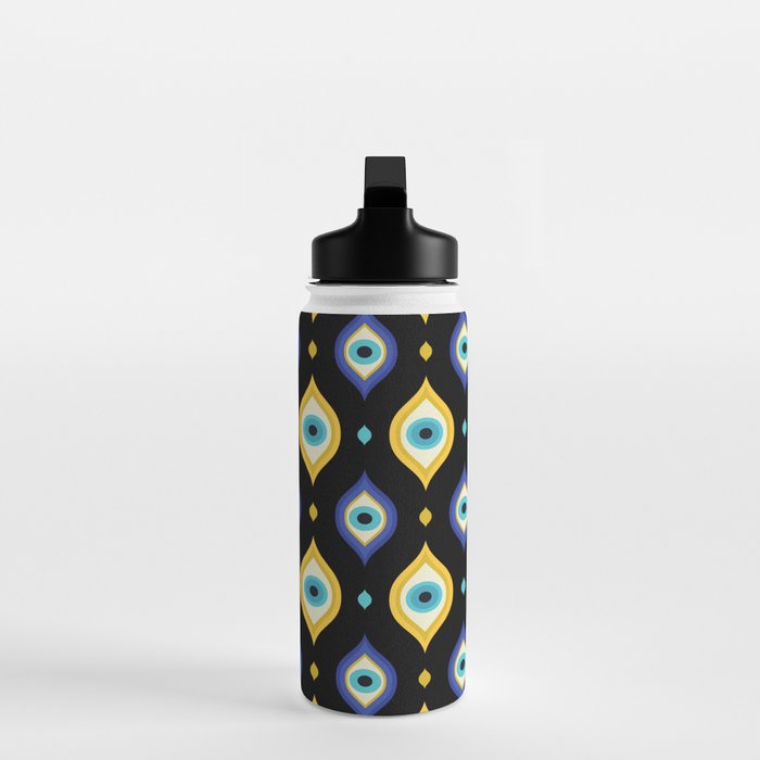 Mystic Evil Eyes on Black Water Bottle Gallery Image 3