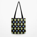 Mystic Evil Eyes on Black Tote Bag Gallery Image 2