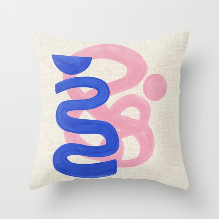 Pink Bloop Throw Pillow Gallery Image 1