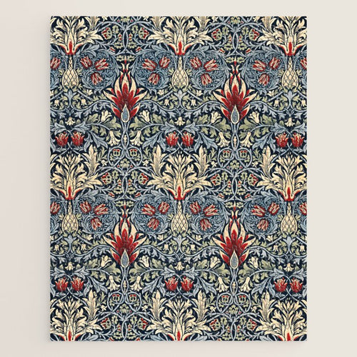 Vintage William Morris Snakeshead Red Floral Print Jigsaw Puzzle Gallery Image 1