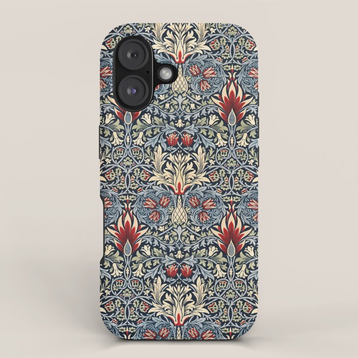Vintage William Morris Snakeshead Red Floral Print Iphone Case