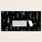 Black wildflowers Desk Mat Gallery Image 1