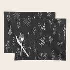 Black wildflowers Placemat Gallery Image 1