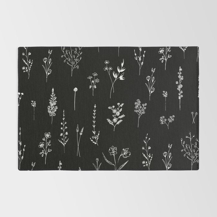 Black wildflowers Rug Gallery Image 2