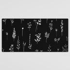 Black wildflowers Desk Mat Gallery Image 3