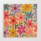 Botanical Garden -Colorful Daisy Bloom Wood Wall Art Gallery Image 1