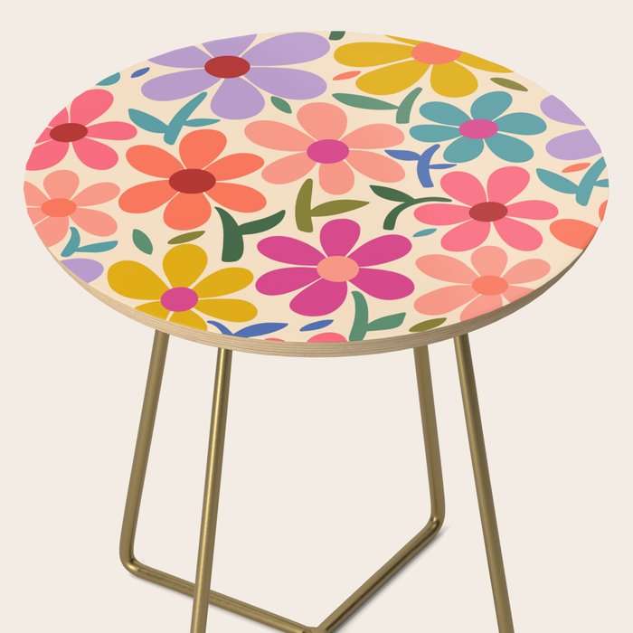 Botanical Garden -Colorful Daisy Bloom Side Table Gallery Image 2