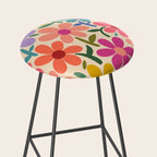 Botanical Garden -Colorful Daisy Bloom Stool Gallery Image 2