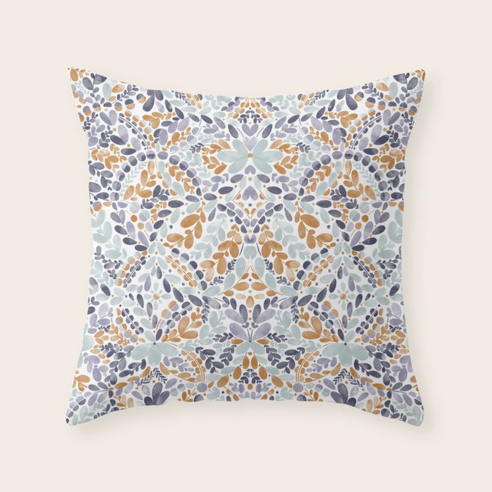 Artistic Floral Motif Medley Throw Pillow Gallery Image 2