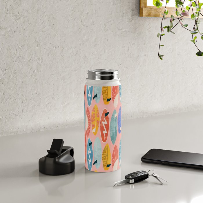 Surfboard pink Water Bottle Gallery Image 4
