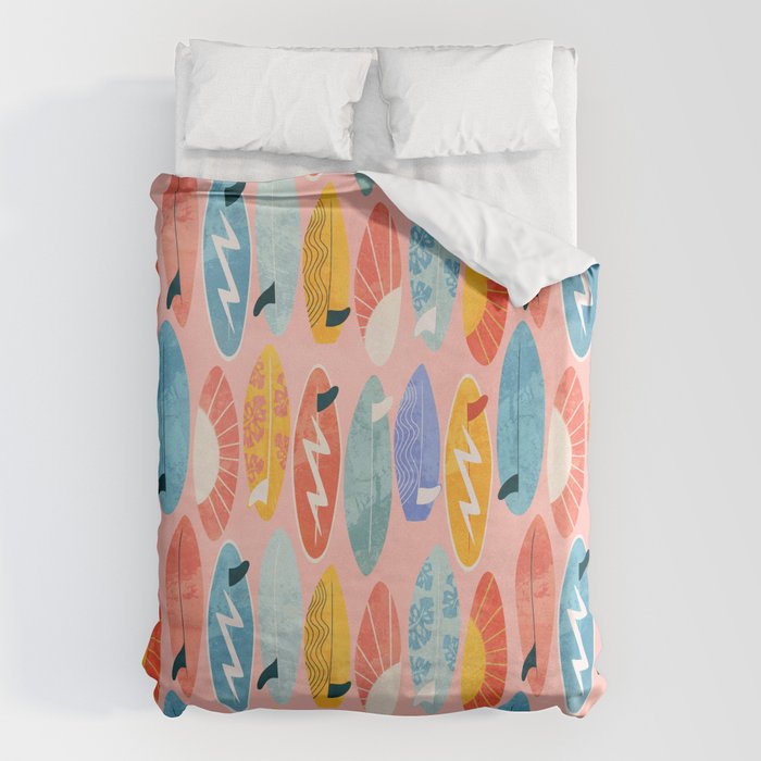 Surfboard pink Duvet Cover Gallery Image 6