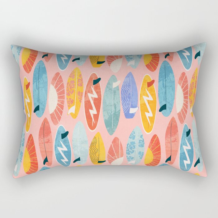 Surfboard pink Rectangular Pillow Gallery Image 1