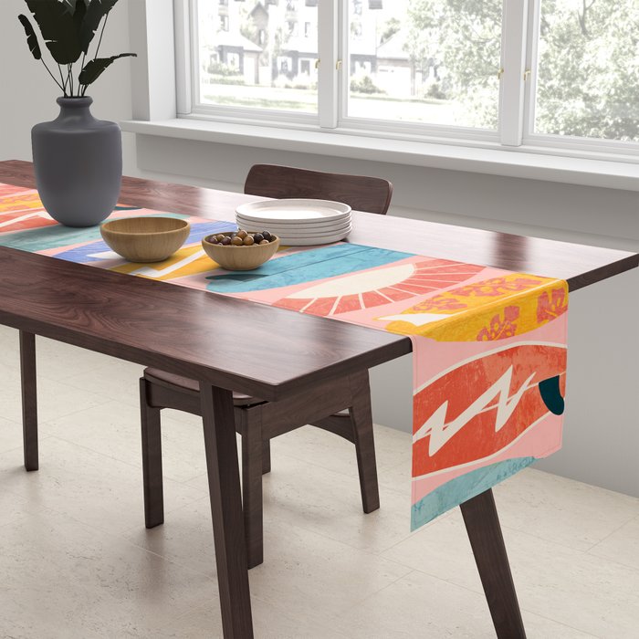 Surfboard pink Table Runner Gallery Image 2