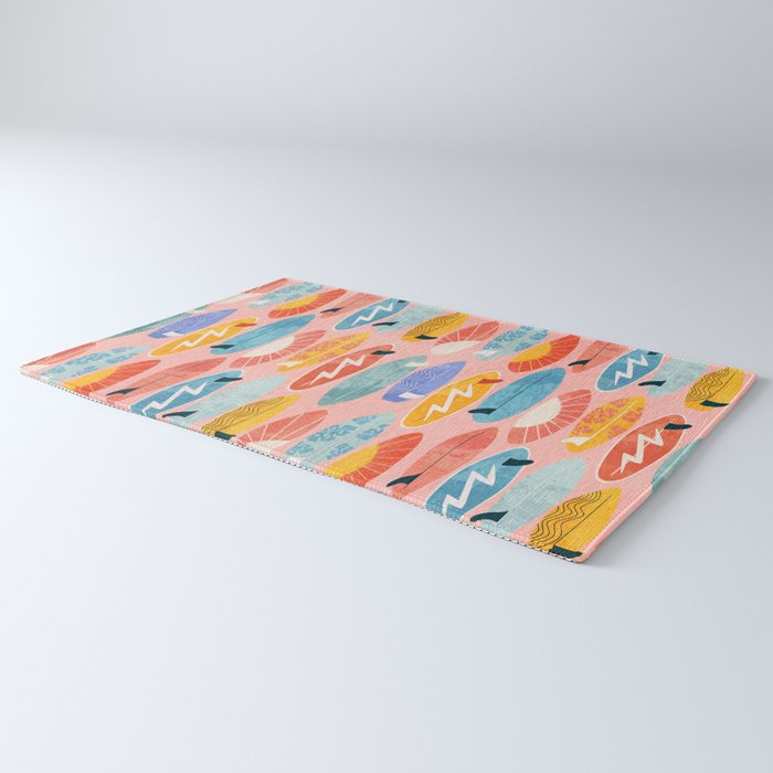 Surfboard pink Rug Gallery Image 3