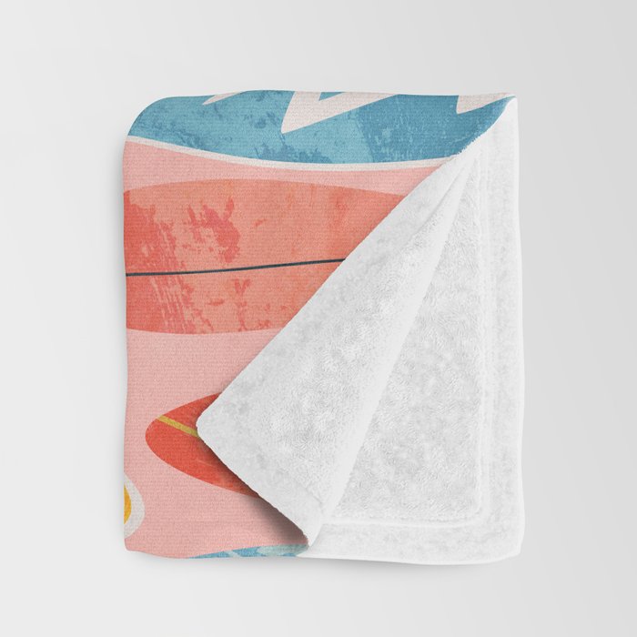 Surfboard pink Throw Blanket Gallery Image 3