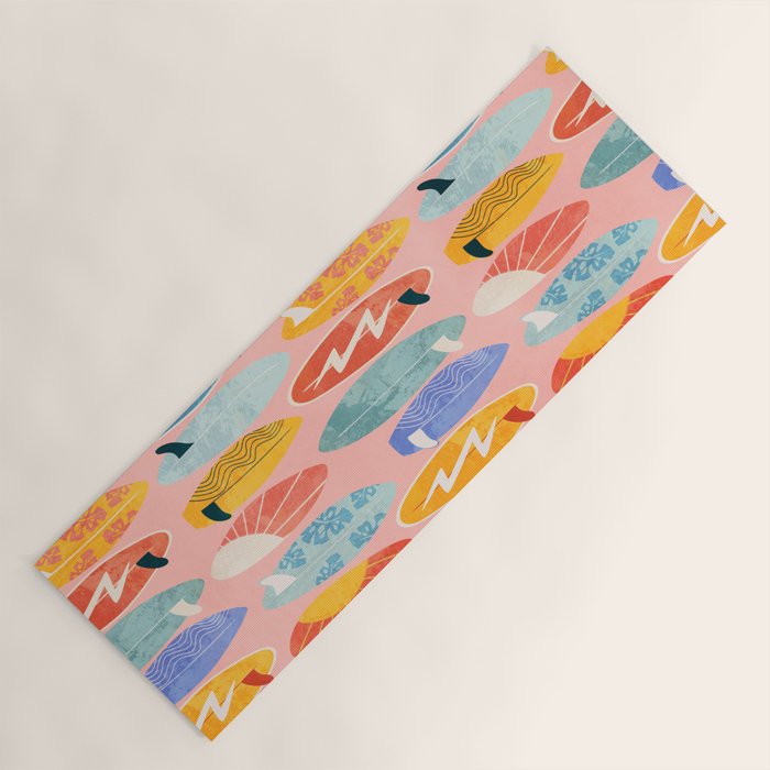 Surfboard pink Yoga Mat Gallery Image 1