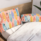 Surfboard pink Pillow Sham Gallery Image 2