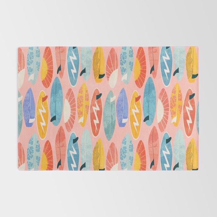 Surfboard pink Rug Gallery Image 2
