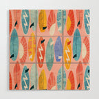 Surfboard pink Wood Wall Art Gallery Image 1