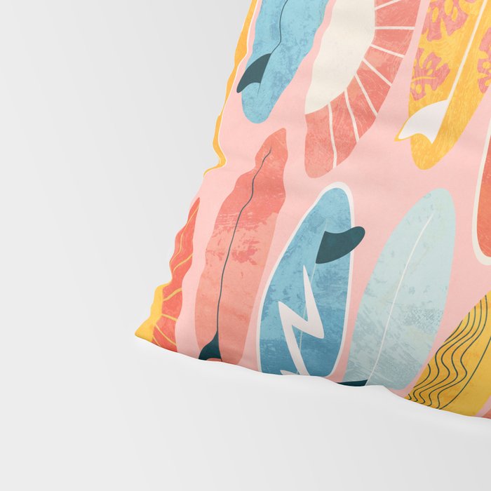 Surfboard pink Pillow Sham Gallery Image 4