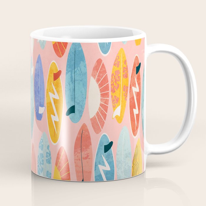 Surfboard pink Coffee Mug Gallery Image 1