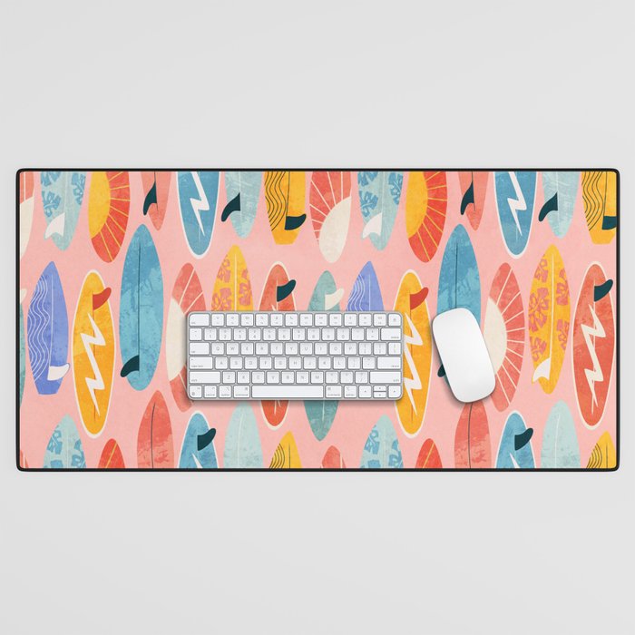 Surfboard pink Desk Mat Gallery Image 1